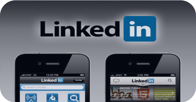 Logotipo de LinkedIn arriba de un par de celulares