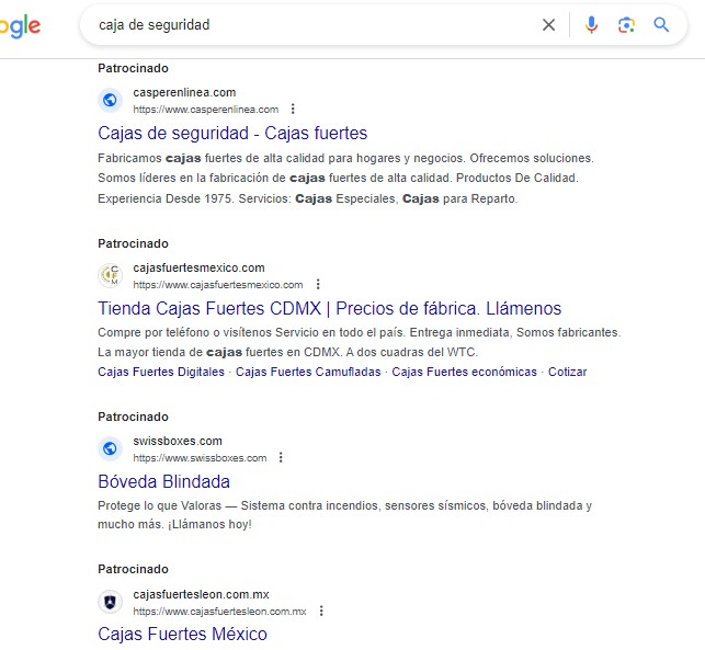 ejemplo de campaña google ads