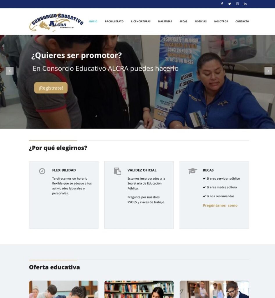 Sitio Consorcio Educativo ALCRA