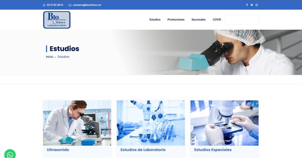 Sitio Bioclinico muestra
