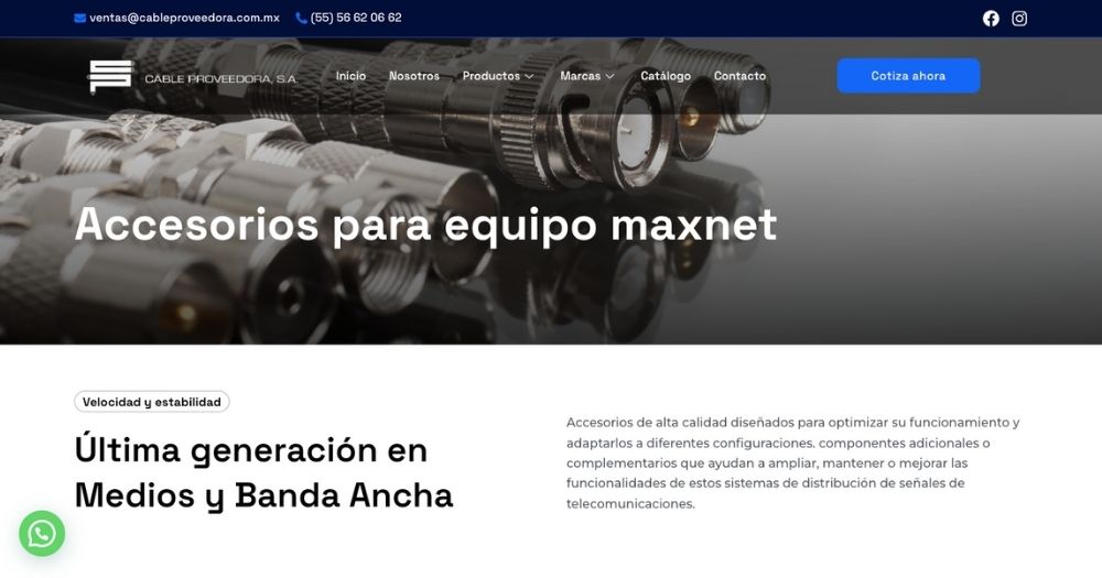 Sitio Cable Proveedora muestra