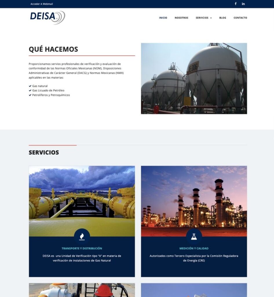 Sitio web Deisa