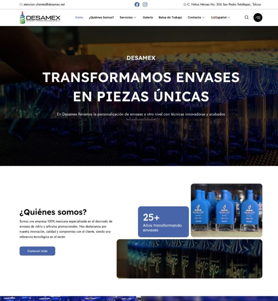 Sitio Web Desamex