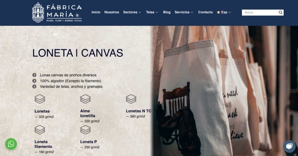 Sitio Fabrica Maria muestra