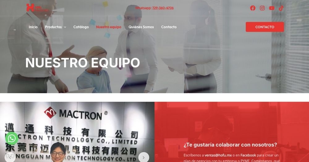 Sitio Hofu Maquinaria muestra