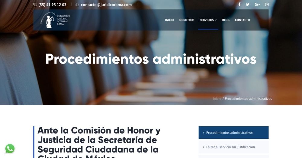 Sitio Jurídico Roma muestra