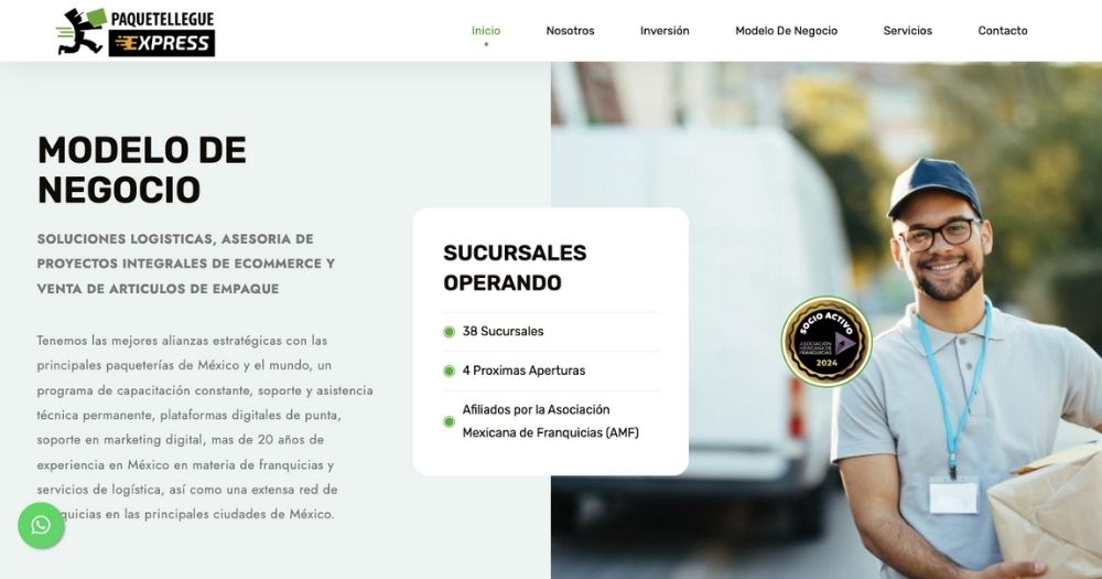 Sitio Paquetellegueexpress muestra