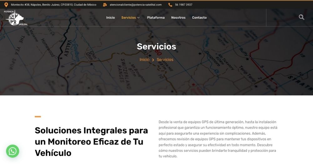 Potencia satelital muestra