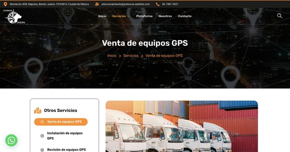 Potencia satelital muestra