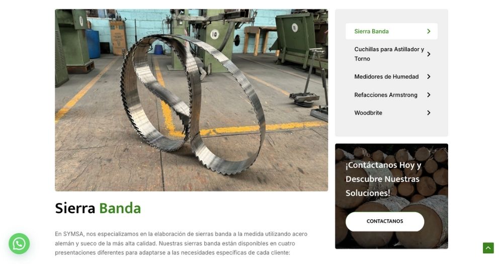 Sitio Symsa muestra