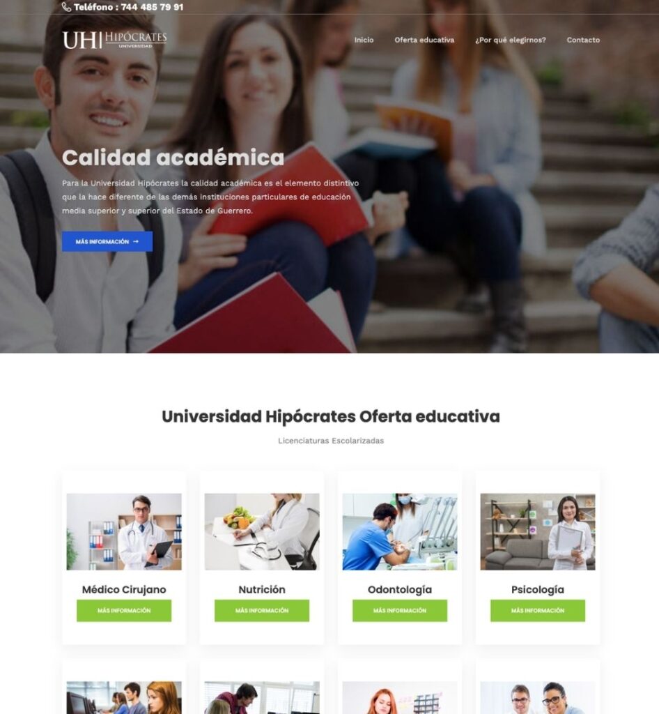 Sitio Univesidad Hipocrates Landing