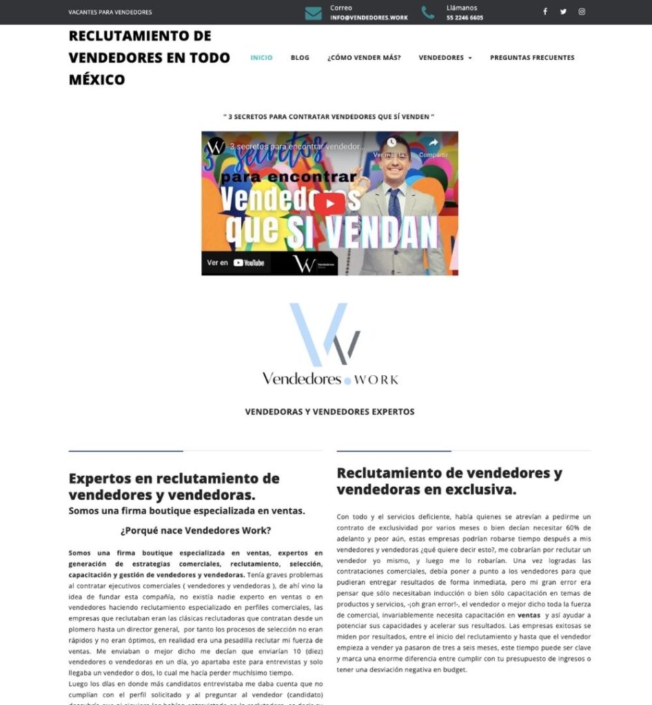 Sitio Vendedores Work